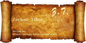 Zerbes Tibor névjegykártya